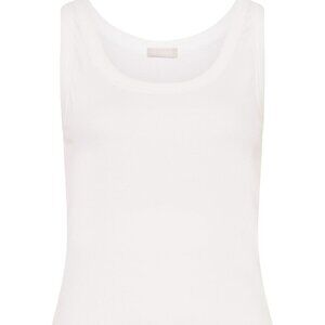 Hanro Women's White Ribbed Tank Top, size L